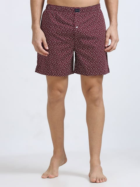 Claret Red Artistic Boxers Shorts 23ubx0038
