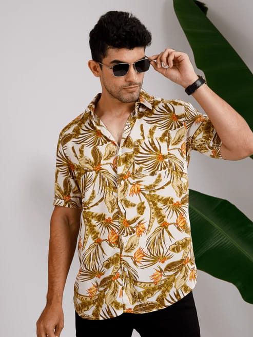 Tropical Ecovero Brown Shirt 23USH1727