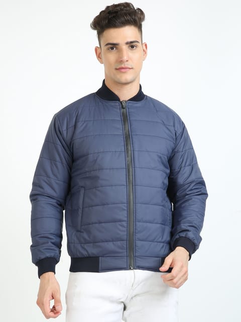 Navy Blue Bomber Rib Style Jacket