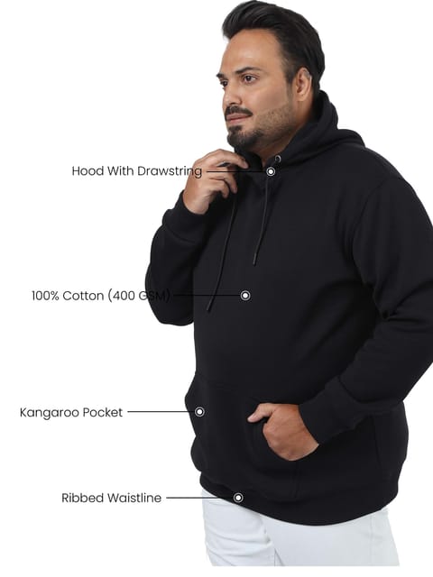 Plus Size Black Hoodie