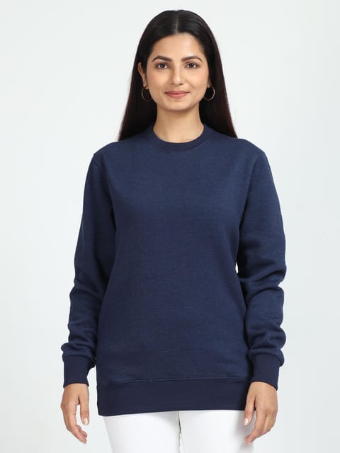 Women Denim Melange Sweatshirt