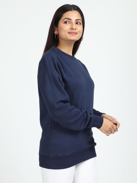 Women Denim Melange Sweatshirt