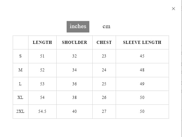 Size Guide