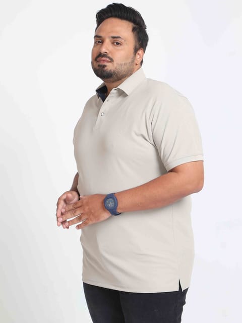 Plus Size Aluminium Men's Polo T-shirt