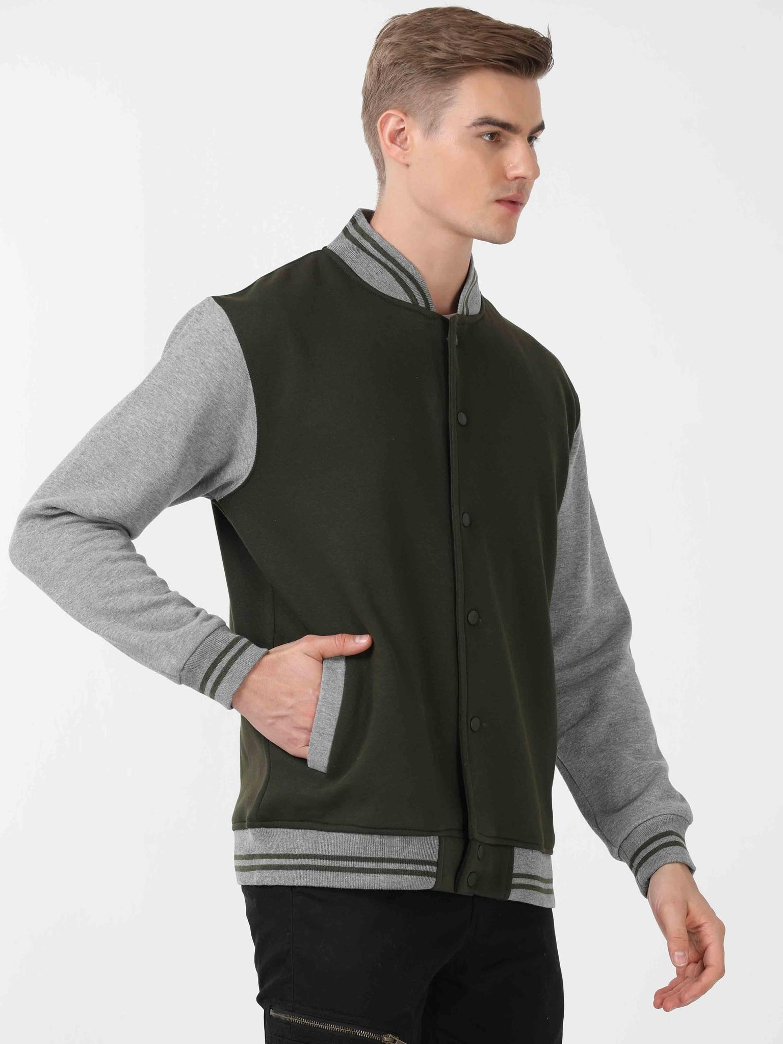 Olive Green Varsity Jacket