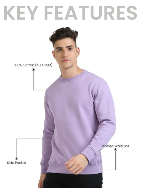 Men Lavender Sweatshirt