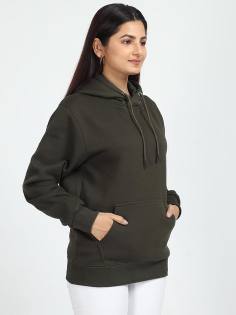 Women Olive Green Hoodie