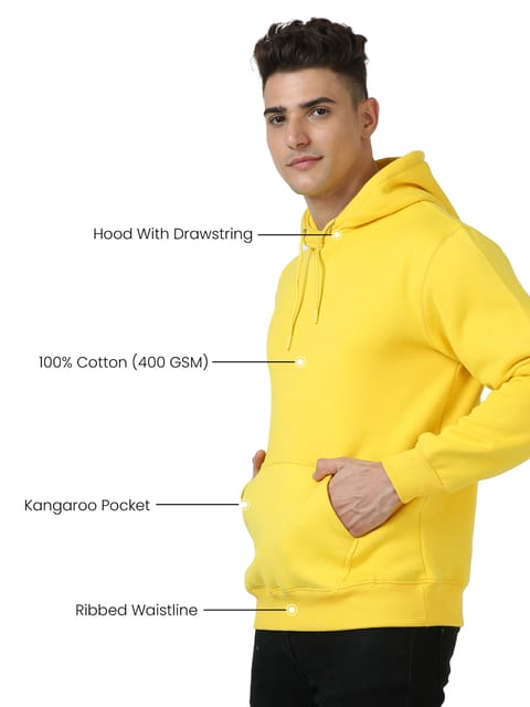 Men Sunshine Yellow Hoodie