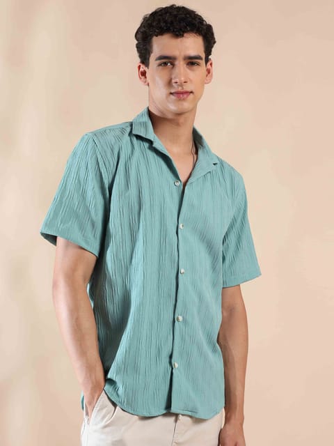 Summer Cyan Opaque Popcorn Shirt