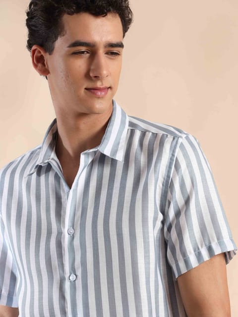 Whispering Ash Stripes Cotton Shirt