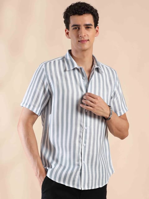 Whispering Ash Stripes Cotton Shirt