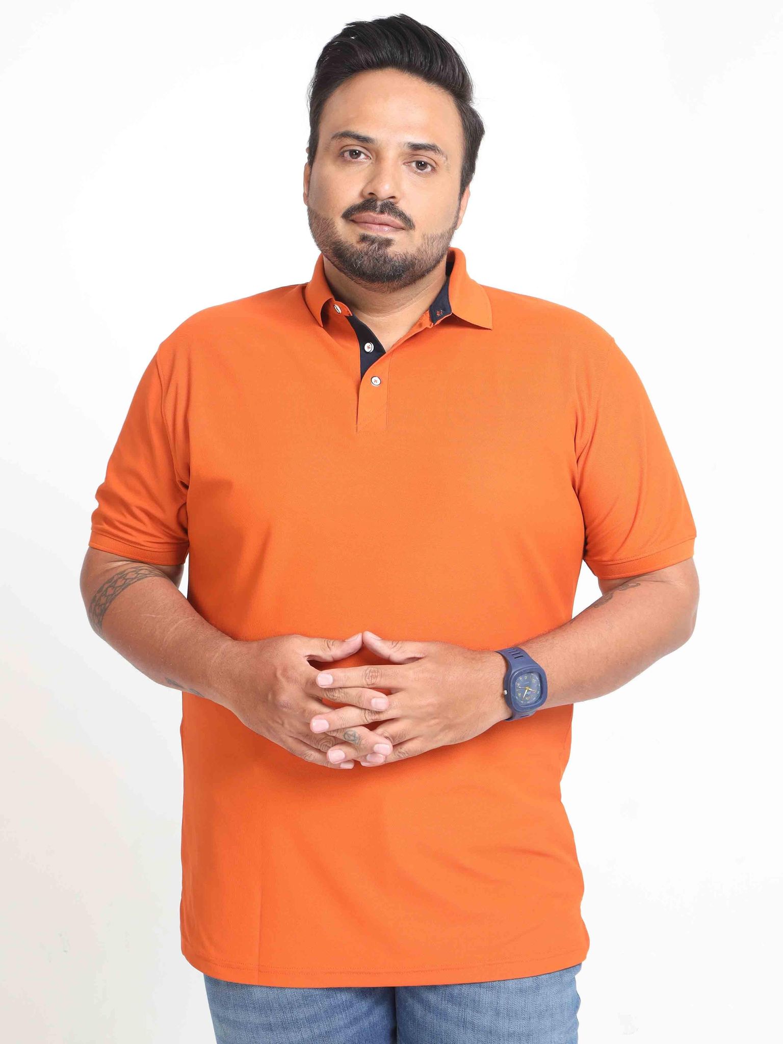 Plus Size Woody Orange Men's Polo T-shirt