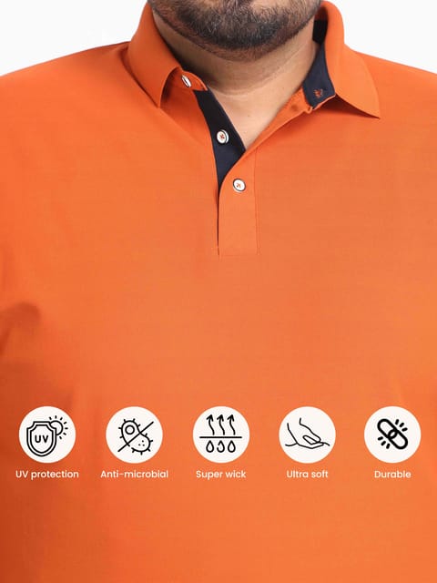 Plus Size Woody Orange Men's Polo T-shirt