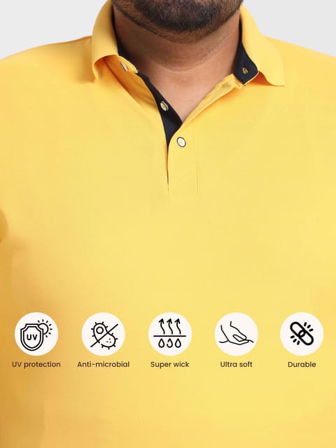 Plus Size Banana Yellow Men's Polo T-shirt