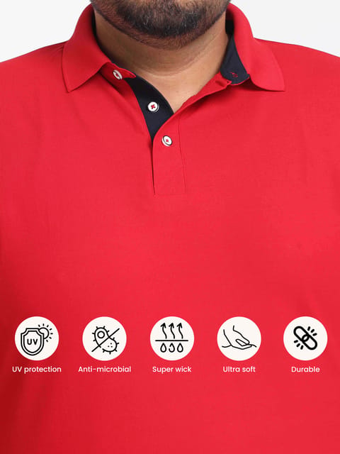 Plus Size Arrow Red Men's Polo T-shirt