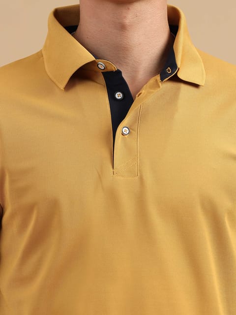 Plus Size Mustard Yellow Men's Polo T-shirt