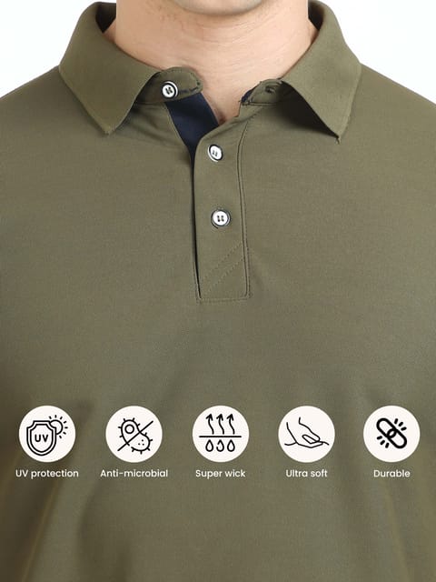 Olive Green Men's Polo T-shirt