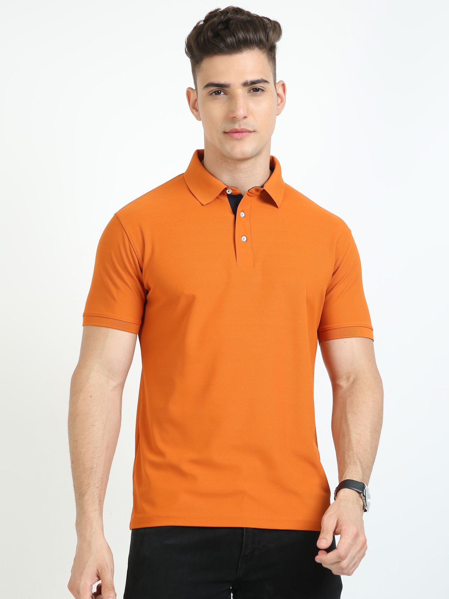 Woody Orange Men's Polo T-shirt