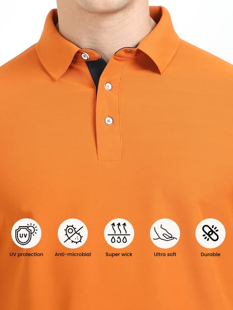 Woody Orange Men's Polo T-shirt