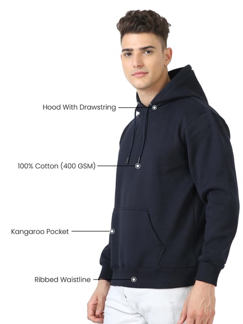 Men Navy Hoodie