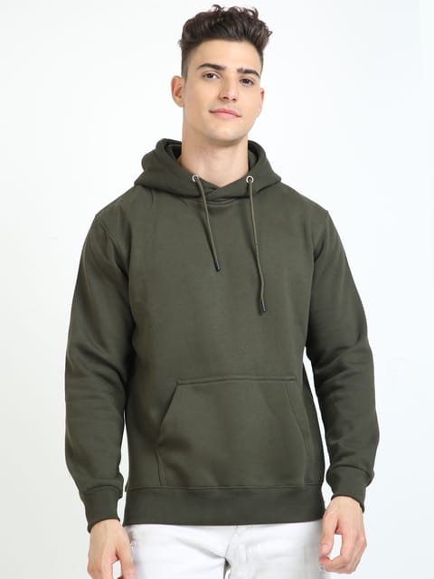 Men Olive Green Hoodie