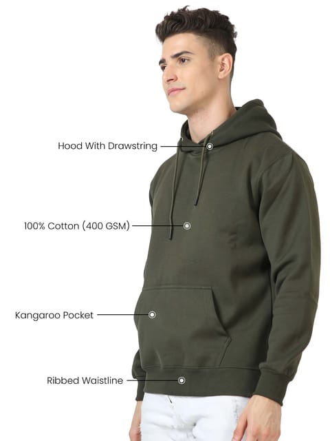 Men Olive Green Hoodie