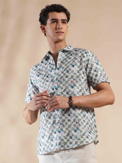 Summer Quill Beige Cotton Shirt