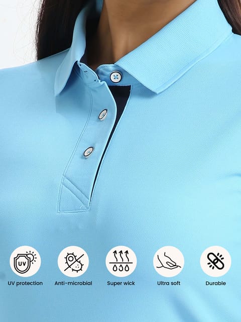 Sky Blue Lagoon Women's Polo T-shirt