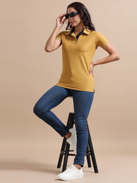 Mustard Yellow Women's Polo T-shirt