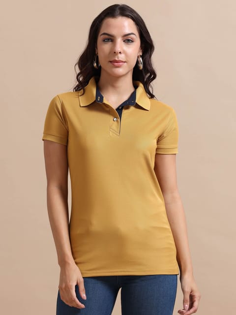 Mustard Yellow Women's Polo T-shirt