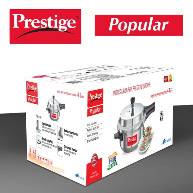 Prestige Popular Junior Deep Pan Pressure Cooker, 4 Liters