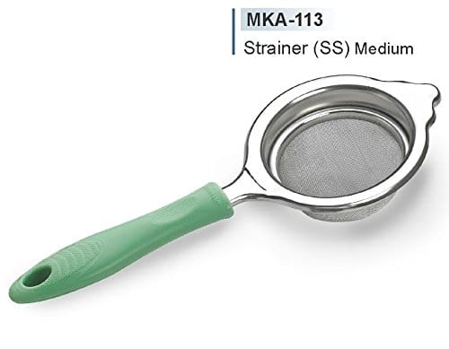 Crystal-Mka113 Medium Stainless Steel Strainer,9.4L X 3.7W X 1.9H Centimeters, Multi-coloured