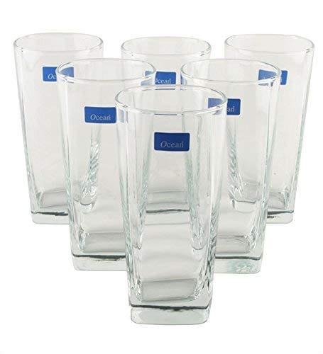 Ocean Plaza Imported Glass Tumbler Glasses Set - Transparent, 320 ml -Set of 6