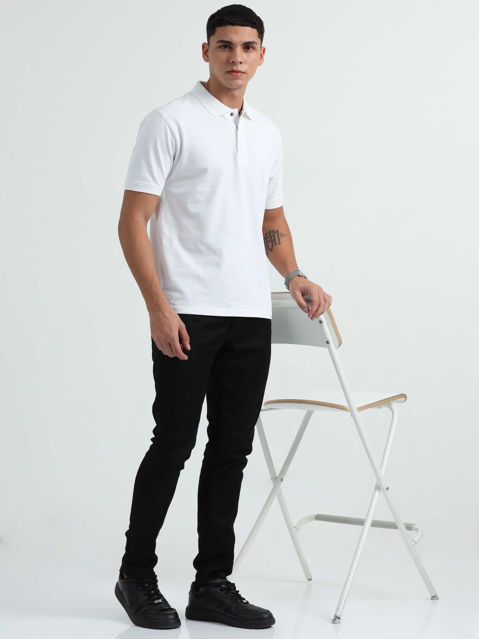 Caslay Organic Cotton - White Polo T-Shirt