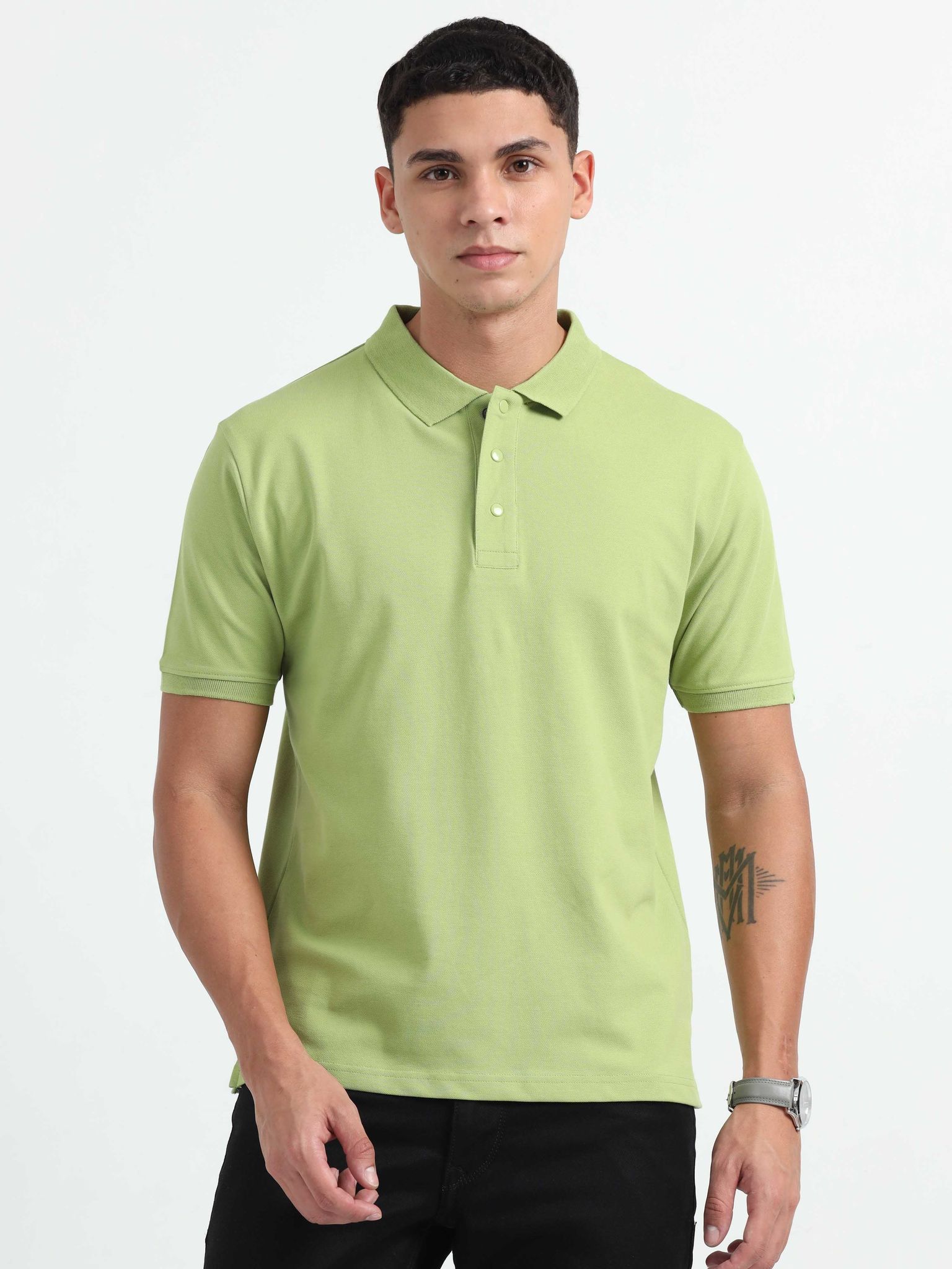 Caslay Organic Cotton - Olive Green Polo T-Shirt