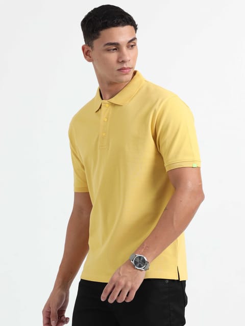 Caslay Organic Cotton - Mustard Polo T-Shirt