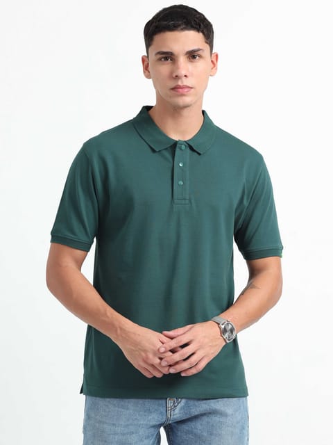 Caslay Organic Cotton - Forest Green Polo T-Shirt