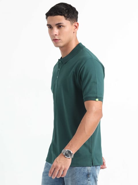 Caslay Organic Cotton - Forest Green Polo T-Shirt