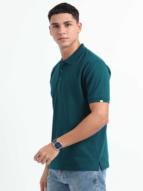 Caslay Organic Cotton - Petrol Polo T-Shirt