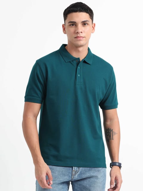 Caslay Organic Cotton - Petrol Polo T-Shirt