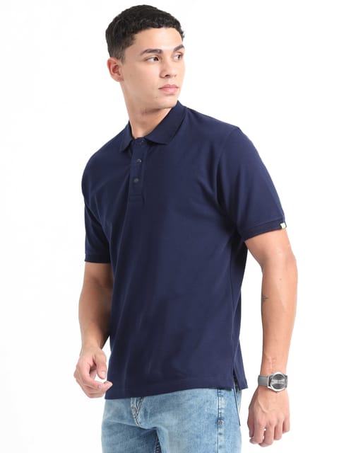 Caslay Organic Cotton - Navy Blue Polo T-Shirt