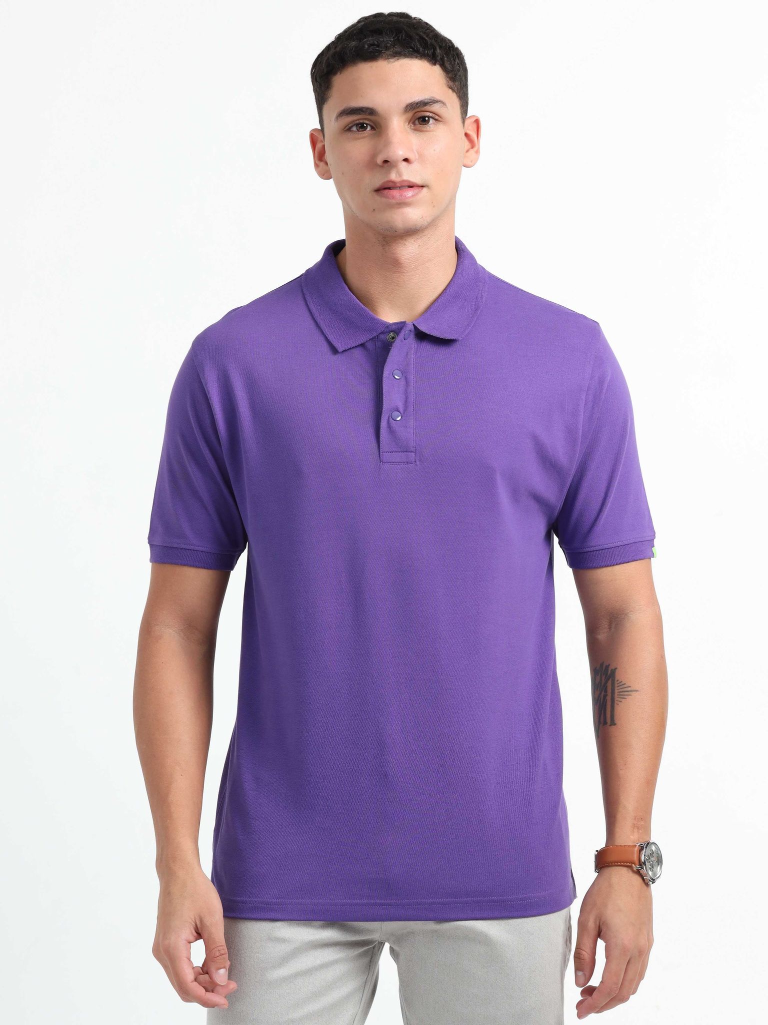 Caslay Organic Cotton - Prism Violet Polo T-Shirt