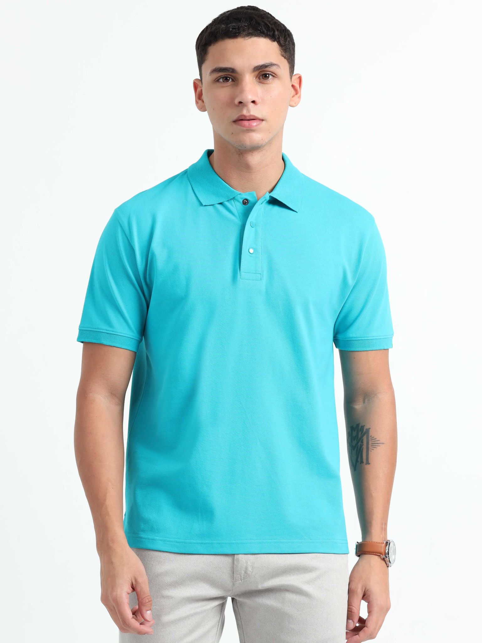 Caslay Organic Cotton - Teal Polo T-Shirt