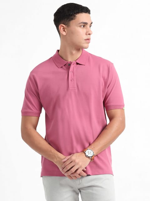 Caslay Organic Cotton - Red Violet Polo T-Shirt