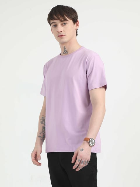 Caslay Organic - Lavender Crew Neck Solid T-Shirt