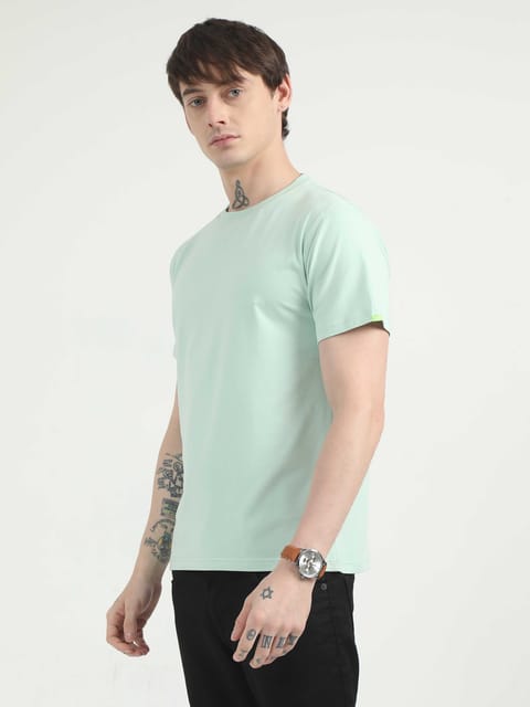 Caslay Organic - Jade Green Crew Neck Solid T-Shirt