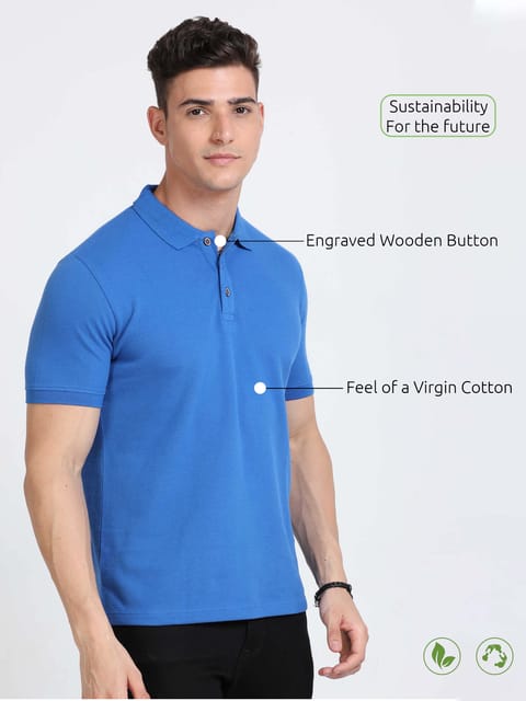 Sustainable Polo T-shirt - Royal Blue