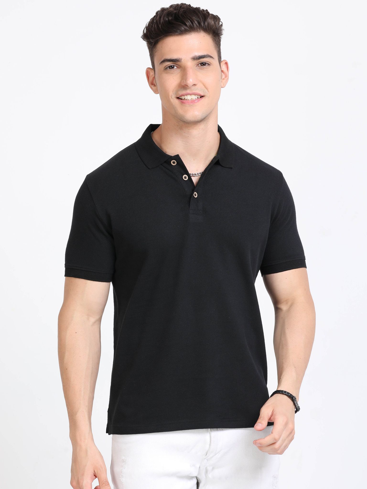 Sustainable Polo T-shirt - Black