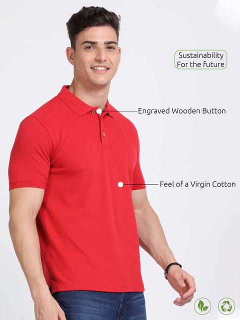 Sustainable Polo T-shirt - Red