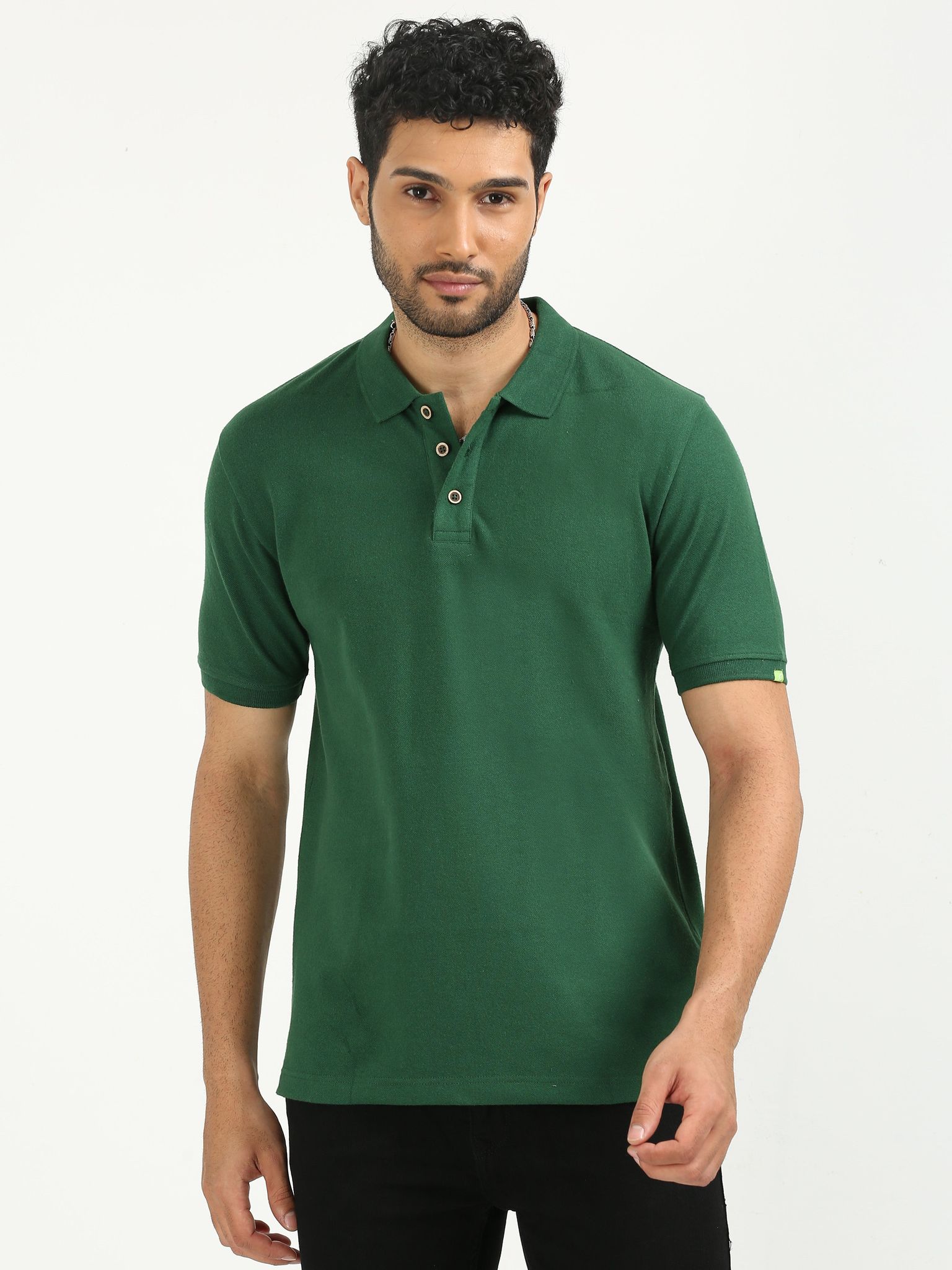 Sustainable Polo T-shirt - Forest Green